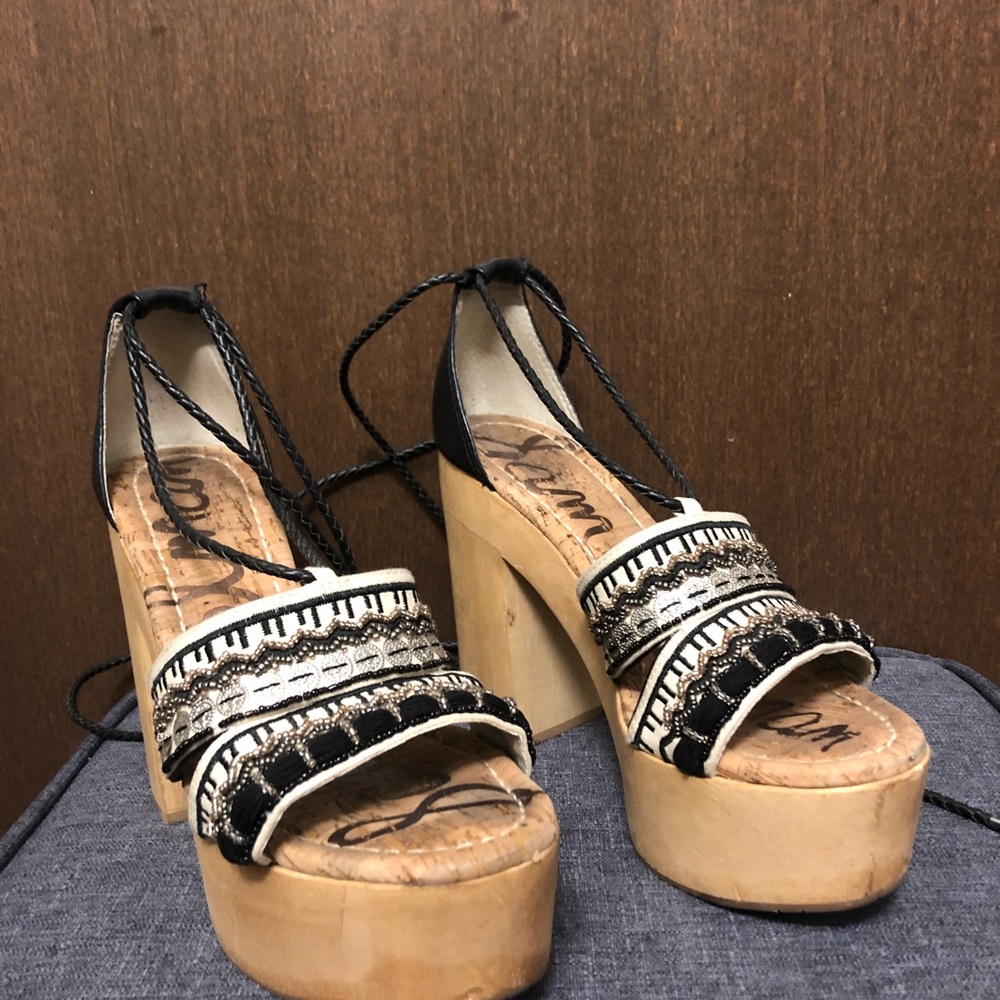 Sam Edelman wooden platform heels